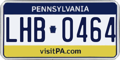 PA license plate LHB0464