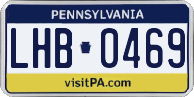 PA license plate LHB0469