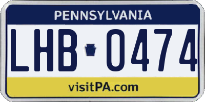 PA license plate LHB0474