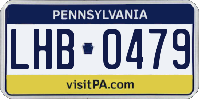 PA license plate LHB0479