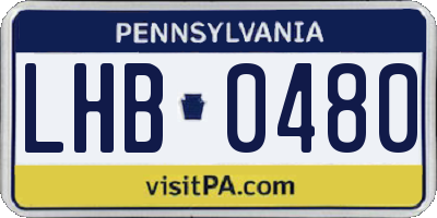 PA license plate LHB0480
