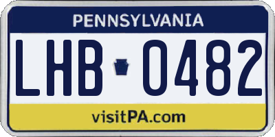 PA license plate LHB0482