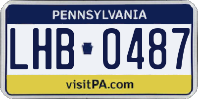 PA license plate LHB0487