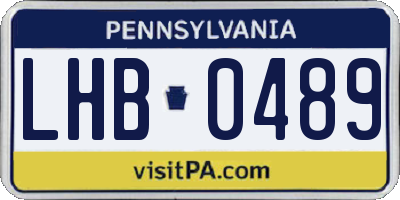 PA license plate LHB0489