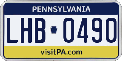 PA license plate LHB0490