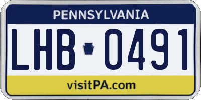 PA license plate LHB0491