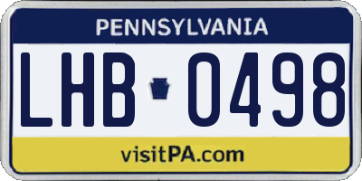 PA license plate LHB0498