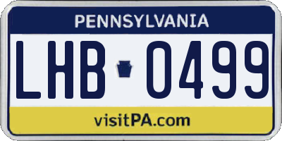 PA license plate LHB0499