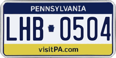 PA license plate LHB0504