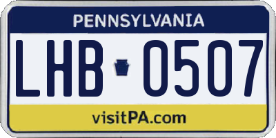 PA license plate LHB0507