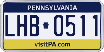 PA license plate LHB0511