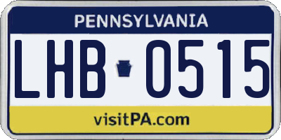 PA license plate LHB0515