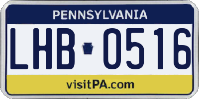 PA license plate LHB0516