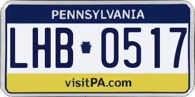 PA license plate LHB0517
