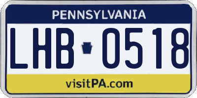 PA license plate LHB0518