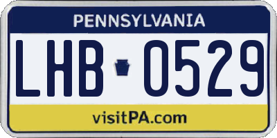 PA license plate LHB0529