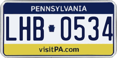 PA license plate LHB0534