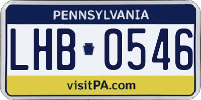 PA license plate LHB0546