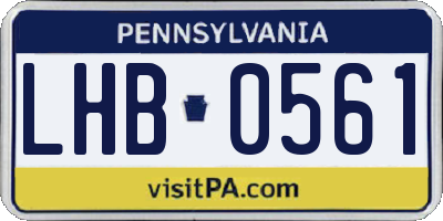 PA license plate LHB0561