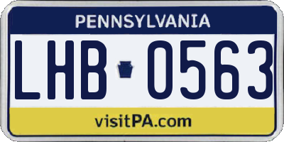 PA license plate LHB0563