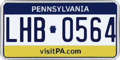 PA license plate LHB0564