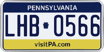 PA license plate LHB0566