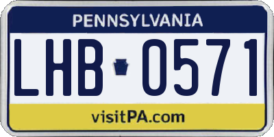 PA license plate LHB0571