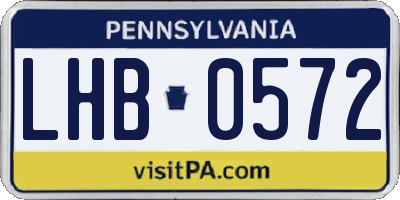 PA license plate LHB0572