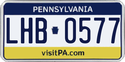 PA license plate LHB0577