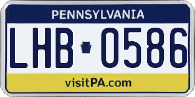 PA license plate LHB0586