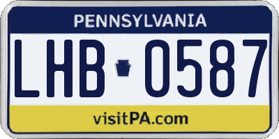 PA license plate LHB0587