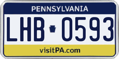 PA license plate LHB0593