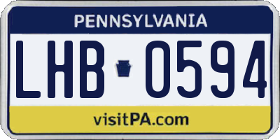 PA license plate LHB0594