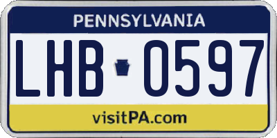 PA license plate LHB0597