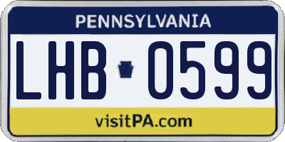 PA license plate LHB0599