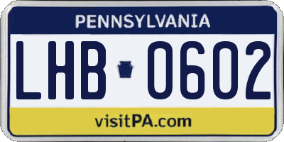 PA license plate LHB0602