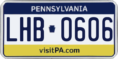 PA license plate LHB0606