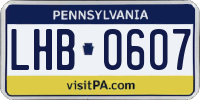 PA license plate LHB0607