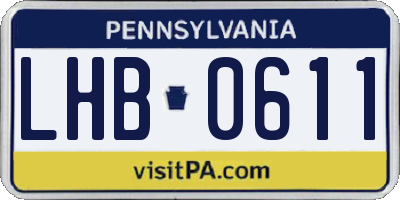 PA license plate LHB0611