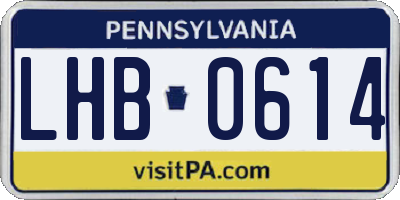 PA license plate LHB0614