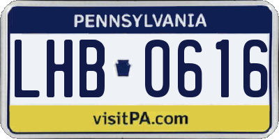 PA license plate LHB0616