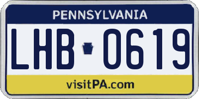 PA license plate LHB0619