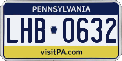 PA license plate LHB0632