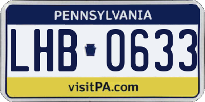 PA license plate LHB0633
