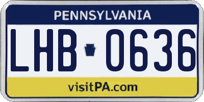 PA license plate LHB0636