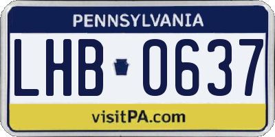 PA license plate LHB0637