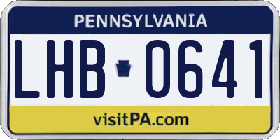 PA license plate LHB0641