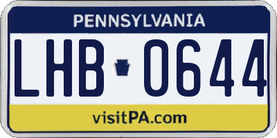 PA license plate LHB0644