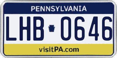 PA license plate LHB0646