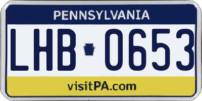 PA license plate LHB0653